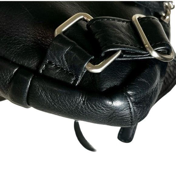 NWOT Osgoode Marley Teardrop Multi Zip Black Leather Backpack Travel Designer - Picture 9 of 16